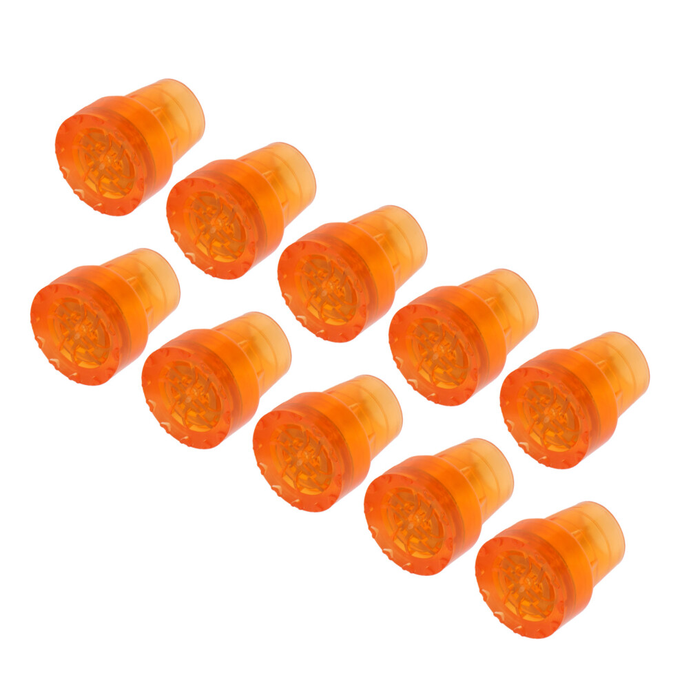 Orange Universal Fit Crutch Tips 10Pcs 19Mm Anti-Slip Durable Design