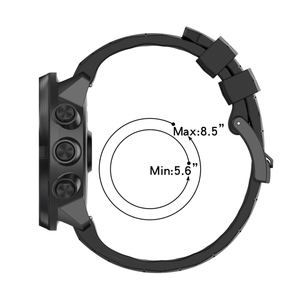 Sport Silicone Strap In For Suunto 9 Baro Gps & Hr Smartwatch Black/Blue 7641340052729