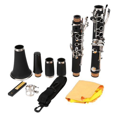 17 Key Descending B Tone Bakelite Clarinet with 1