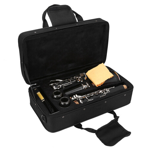 17 Key Descending B Tone Bakelite Clarinet with 2