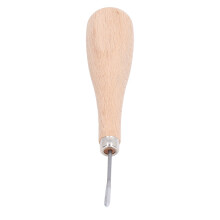 Curved Stitching Awl Beech & Steel for Leather Punching Ergonomic Design