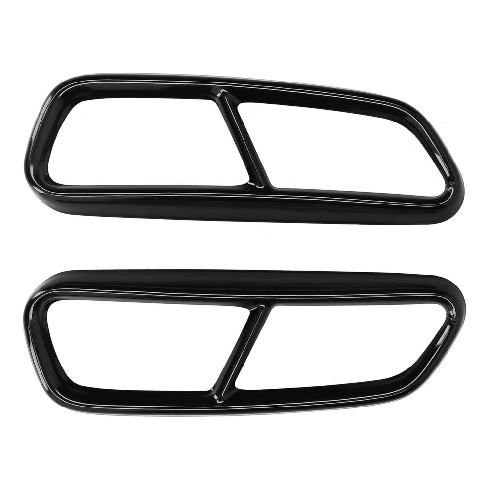 Car Quad Exhaust Tip Trim Stainless Steel Gloss Black 9121376505584