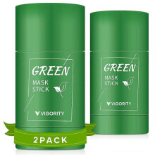 2 Pcs Green Tea Mask Stick for Face, Blackhead Remover with Green Tea Extract, Green Mask Stick for Face Moisturizing, Dry Skin Face Moisturizer for A