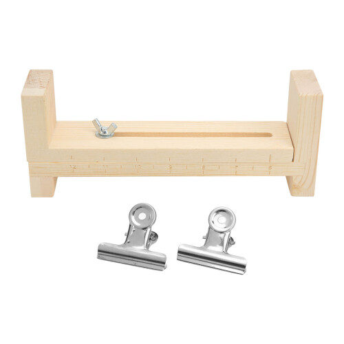 Solid Wood Bracelet Weaving Rack Adjustable Length Portable 22.3x8.8cm 1