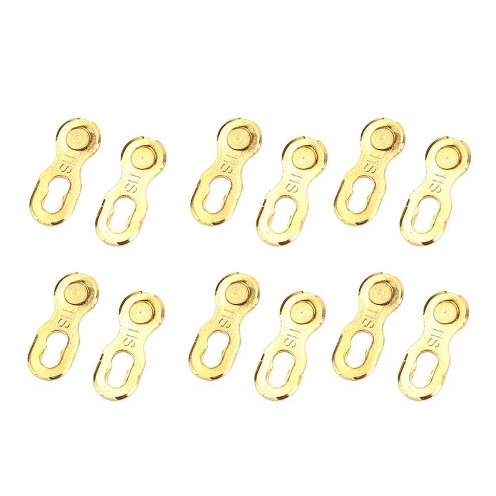 12Pcs Steel Chain Link Connectors For Bikes, Gold, Quick Release 7681340077896