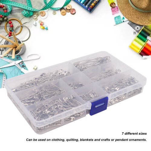 460Pcs Safety Pins Assorted 7 Sizes Iron Durable Reusable Sewing & Craft 2