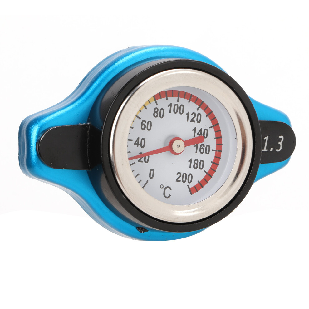 Car Aluminum Alloy Radiator Cap 1.3Bar Pressure Adjustment With Temp Gauge 9481340096020
