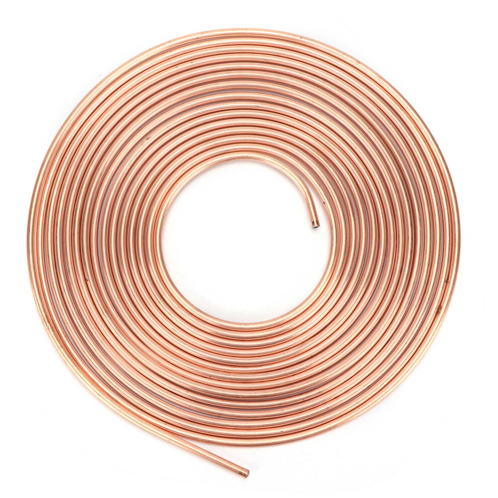 25Ft Brake Line Tubing Copper Nickel Plated 3/16In Gold 9121376514593