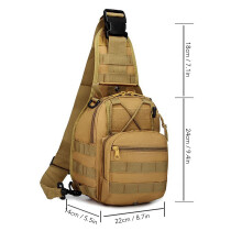 Herren Brusttasche aus Oxford-Stoff, Schmales Schultertaschen für Wandern, Radfahren, Reisen, Khaki