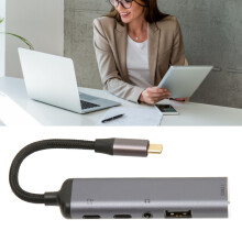 USB-C Docking Station All-in-One Multifunktionsadapter Typ-C zu PD 100W, USB 3.1, USB 2.0, Type-C, 3,5 mm Audio-Hub