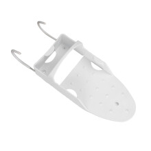 Heat Resistant Iron Holder with Hooks Wall-Mount Storage Rack White