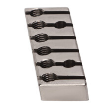 Cejuela de bloqueo para 6 cuerdas 42 mm / 1,65 pulg. plateada sin cabeza