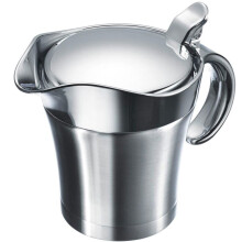 Thermal Gravy Boat Stainless Steel, 0.5 L/1 Pint Insulated Serving Dish, Heat Retaining Saucer for Gravy and Sauces