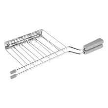 (Gray, Length 27cm) Bread Loaf Slice Holder Oven Toaster Grill Rack for Broiling Roasting