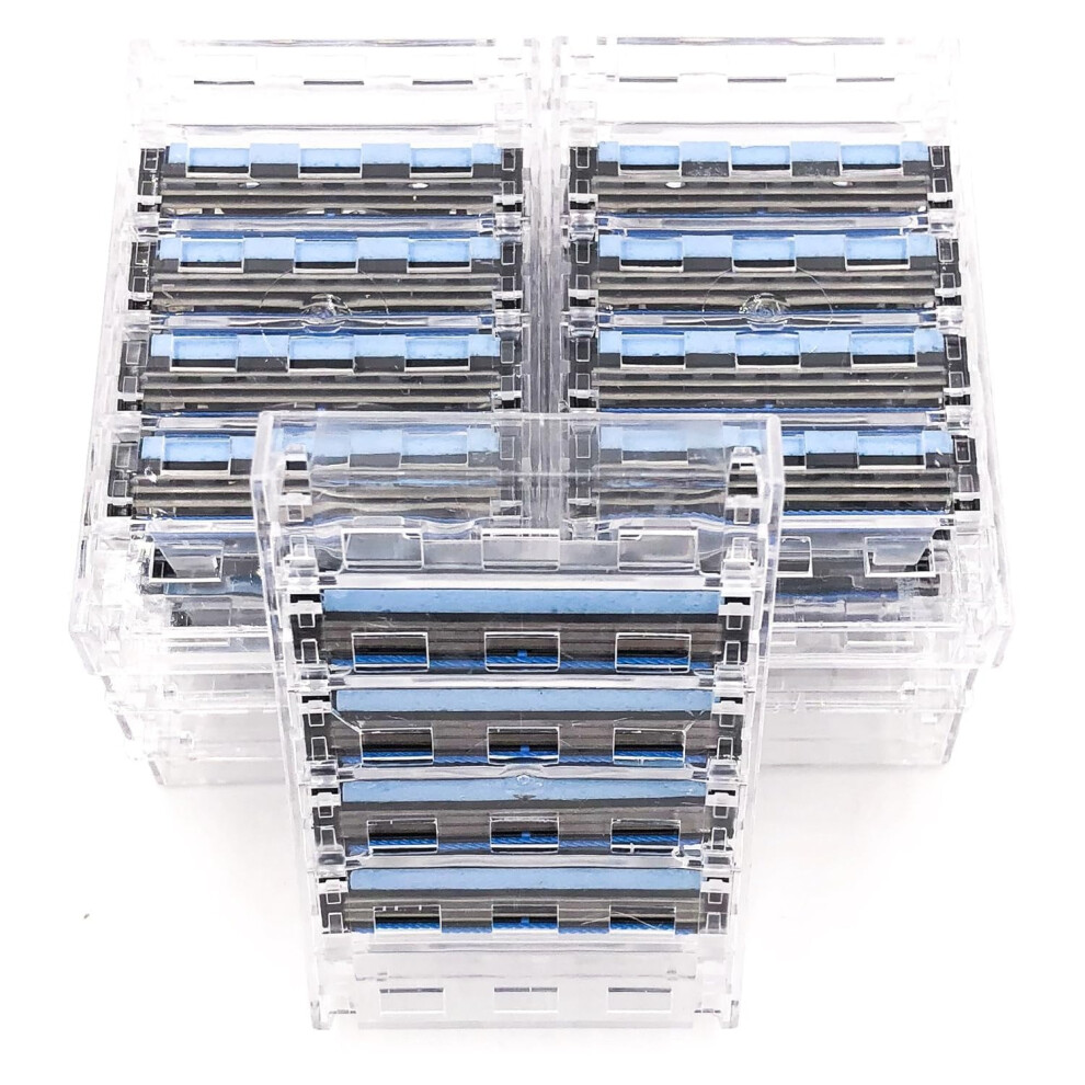 40 Triple Razor Blade Cartridges Compatible with Gillette Sensor, Sensor Excel, Sensor 3, Sensor 2 and Personna Triflexx