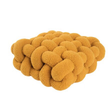 Knot Throw Pillow Square Plush Cushion 18x18 Inches Ginger Yellow for Home Office Sofa Kids Bedroom Decor
