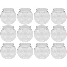 12 Pack Clear Plastic Ivy Bowls 4 Inch Shatterproof for Fishbowl, Carnival Games, Party Favors, Centerpieces