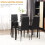 Homcom HOMCOM Dining Table Set for 4, Kitchen Table and Chairs w/ Padded Seat Black 13