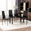 Homcom HOMCOM Dining Table Set for 4, Kitchen Table and Chairs w/ Padded Seat Black 1