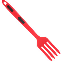 Large Cooking Food Fork Set of 3 Washable Silicone Pasta Server Forks with Ergonomic Design for Family Use