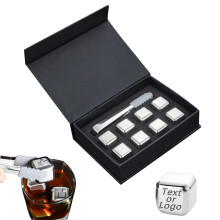 Whiskey Stones Gift Set Custom Engraved Stainless Steel Chilling Rocks Personalized Reusable Ice Stones for Men Dad Husband 8 PC