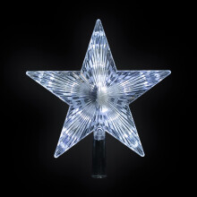 LED Lighted 5 Point Star Christmas Tree Topper 8.5 Inch White Lights Clear Design for Holiday Decor