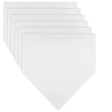 White Baseball Home Plate Rubber Throw Down Bases Set - 16 Inch Softball Kickball Training Equipment, 3/6/12PCS Options