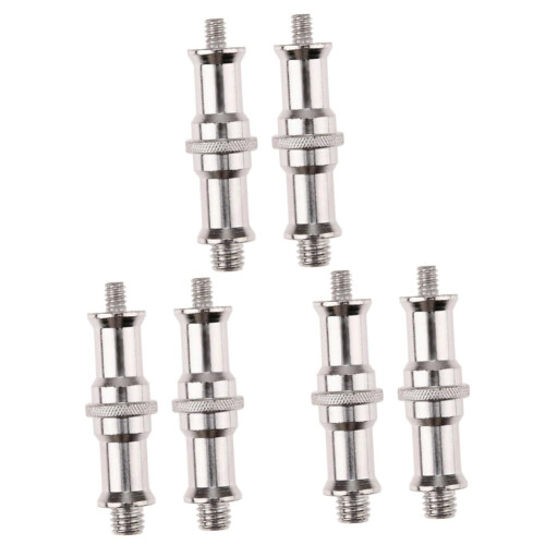 3 Sets Flash Light Stand Screw Adapter 1/4 to 3/8 Threaded Spigot Stud for Studio Lighting Equipment Easy Assembly 2pcs Each