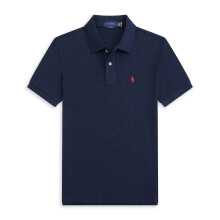 (Royal blue, S) Mens Cotton Polo T-shirt Short Sleeve Tops