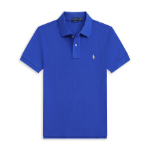 (Blue yellow label, S) Mens Cotton Polo T-shirt Short Sleeve Tops