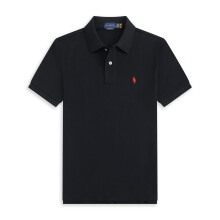 (Black Red Label, L) Mens Cotton Polo T-shirt Short Sleeve Tops