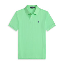(Green, L) Mens Cotton Polo T-shirt Short Sleeve Tops