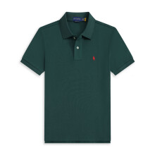 (Dark green, XXL) Mens Cotton Polo T-shirt Short Sleeve Tops