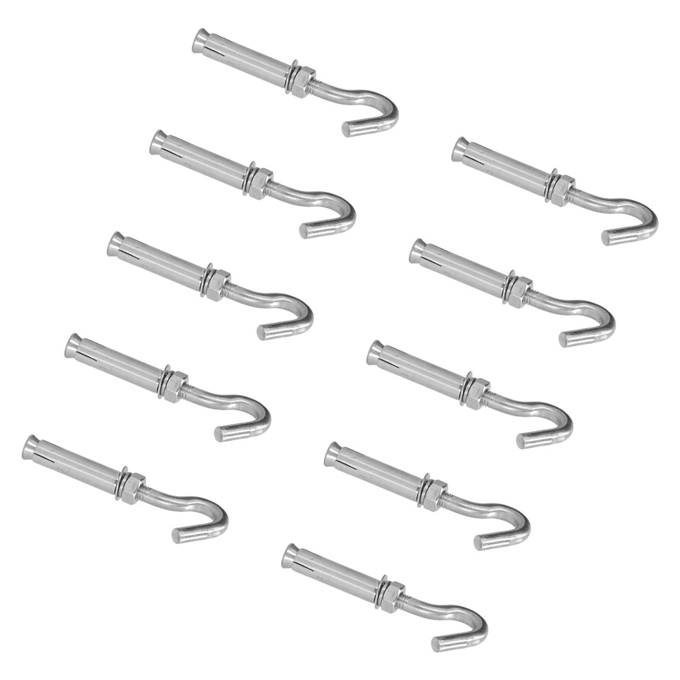 Expansion Bolts 10 Pcs High Strength Stainless Steel Screw Hooks For Brick And Cement Walls, Standard Thread Size 6276012373195