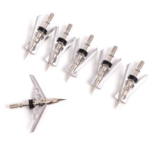 100 Grains Archery Broadheads Pack of 6, 2" Dia Expandable 2 Blade Hunting Arrowheads for Precision Accuracy
