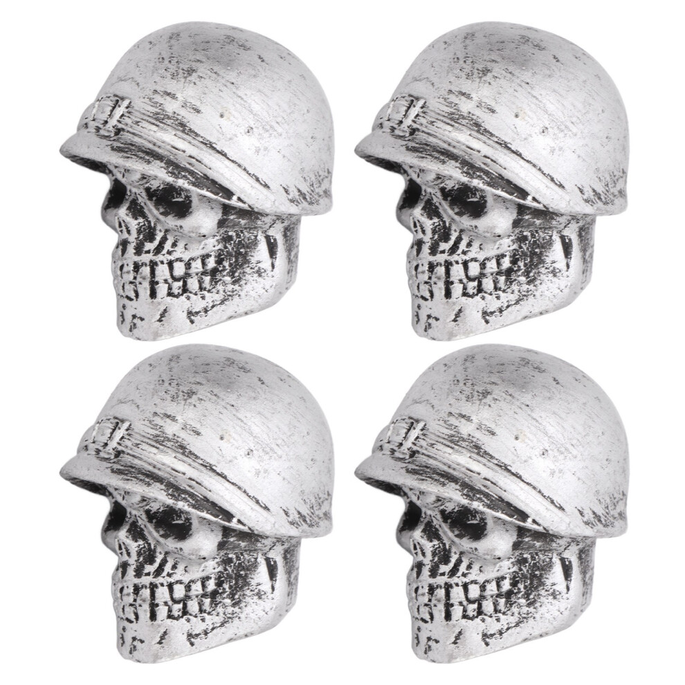 4Pcs Skull Tire Valve Caps Anti-Oxidation For Cars Bikes Trucks Silver 8221340144809