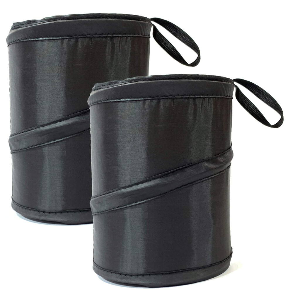 2 Pack Car Trash Can Collapsible Waterproof Mini Waste Bin 1 Gallon Portable Rubbish Bin Black 6482260573885