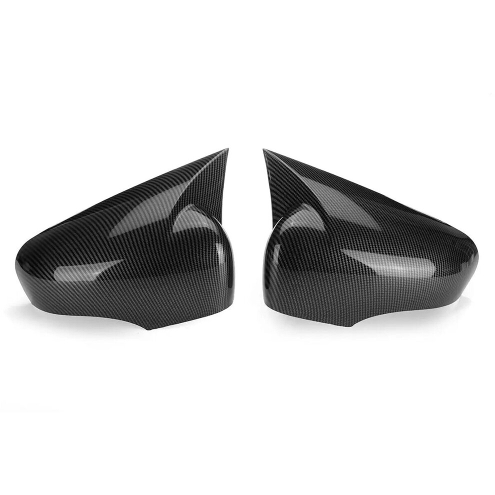 Compatible Renault Clio 4 Mk4 Captur Zoe 2012-2019 Carbon Fiber Rearview Side Mirror Cover Wing Cap Sticker Trim 6276012375403