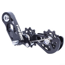 Bike Single Speed Chain Tensioner Roller Compatible with 8 to 12 Speed Chains Black Double Pulley Guide for Tension Adjustment