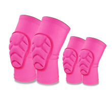 Knee and Elbow Pads Protective Gear Set for Kids XXS Crashproof Antislip Cycling Running Volleyball Black 4-Piece