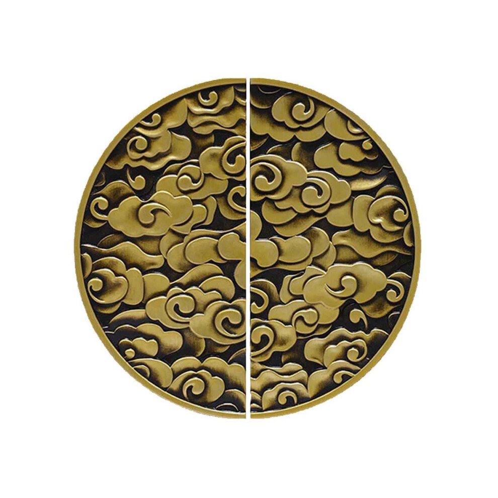 Antique Zinc Alloy Half Moon Cabinet Pulls 2 Pcs Gold Drawer Handles Semicircle Design Unique Chinese Pattern Bronze Finish 6947110022994