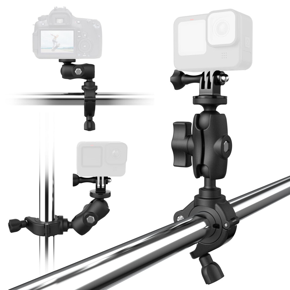 Motorcycle Bike Handlebar Mount For Gopro Hero With 360 Rotation, 1/4" Thread Adapter For Gopro Dji Action Cameras 6947110023144