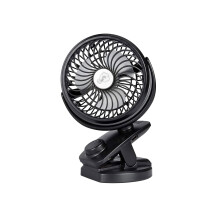Clip On USB Fan, Portable Mini Desk Fan with 360 Rotation, Black Table Fan for Home, Office, Outdoor Travel