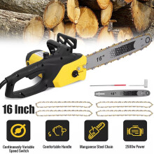 40cm Bar 16" Chainsaw Corded Electric 2500W Large Handheld Chain Saw Wood Cutter