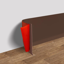 Vinyl Wall Base Molding Trim 4 Inch Flexible Self Adhesive Rubber Peel and Stick 60 Feet Brown Baseboard Trim