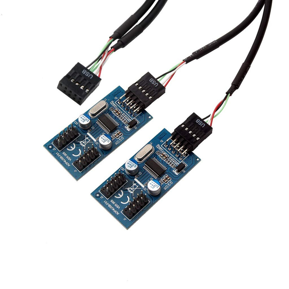 9-Pin Usb Header Male To 4 Female Extension Cable Usb 2.0 Hub Adapter For Motherboard Connector Port Multiplier 6276012376271