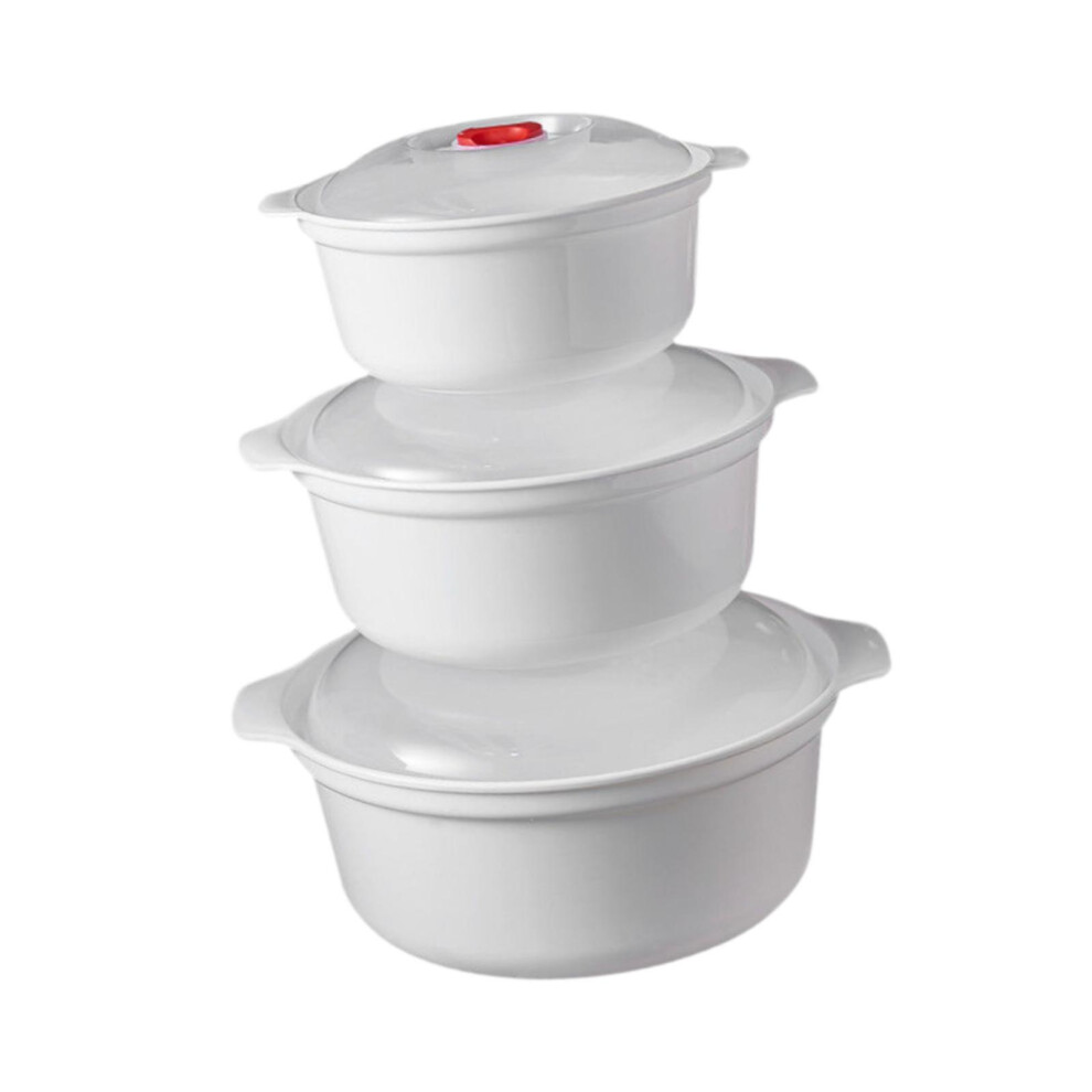 3x Microwave Bowls with Lids Food Storage Containers for Dorm Small