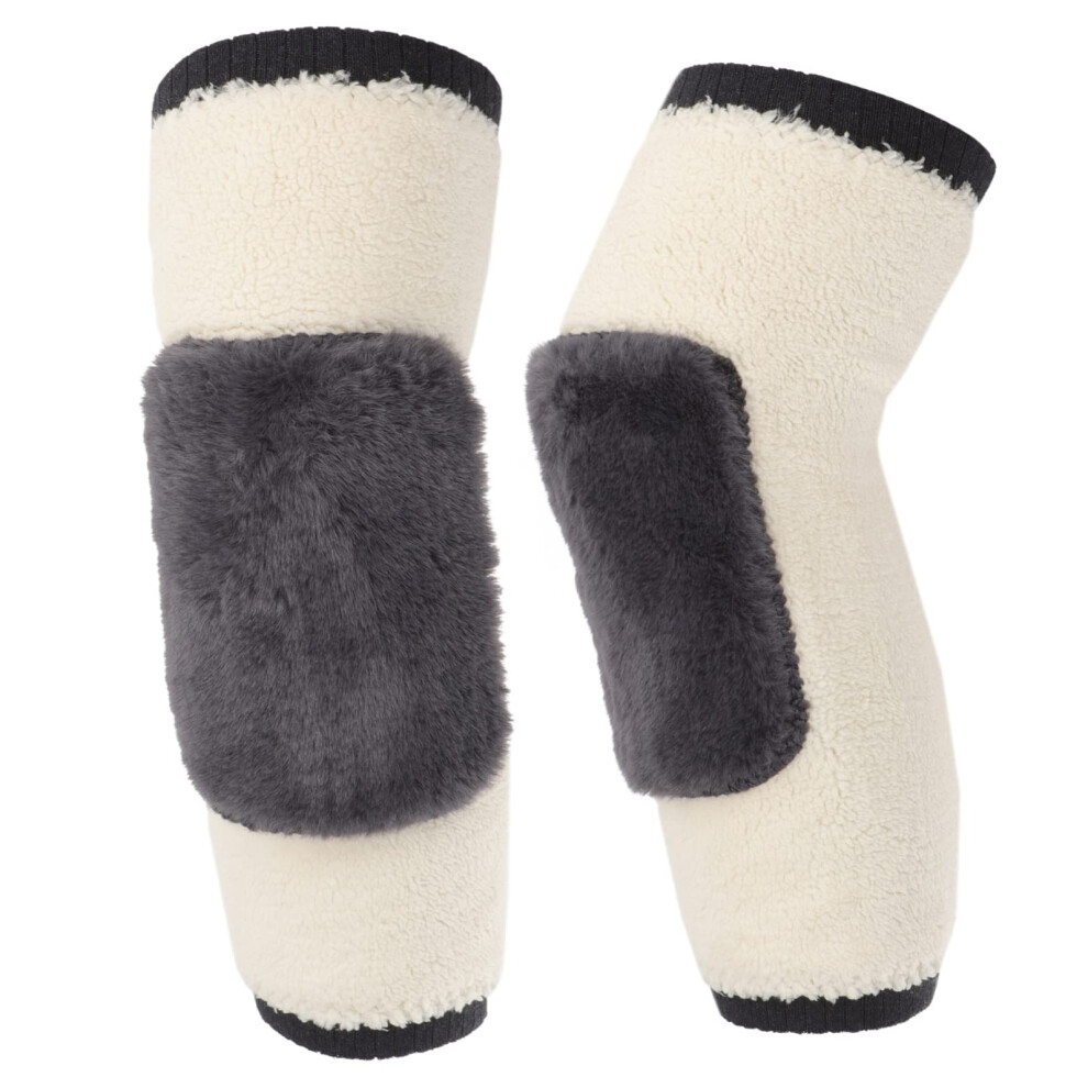 Plush Knee Pads for Women, Thickened Knee Support Sleeves, Warm Polyester Leg Warmers for Autumn and Winter Outdoor Use-image-OPC-PJK886Q-NEW