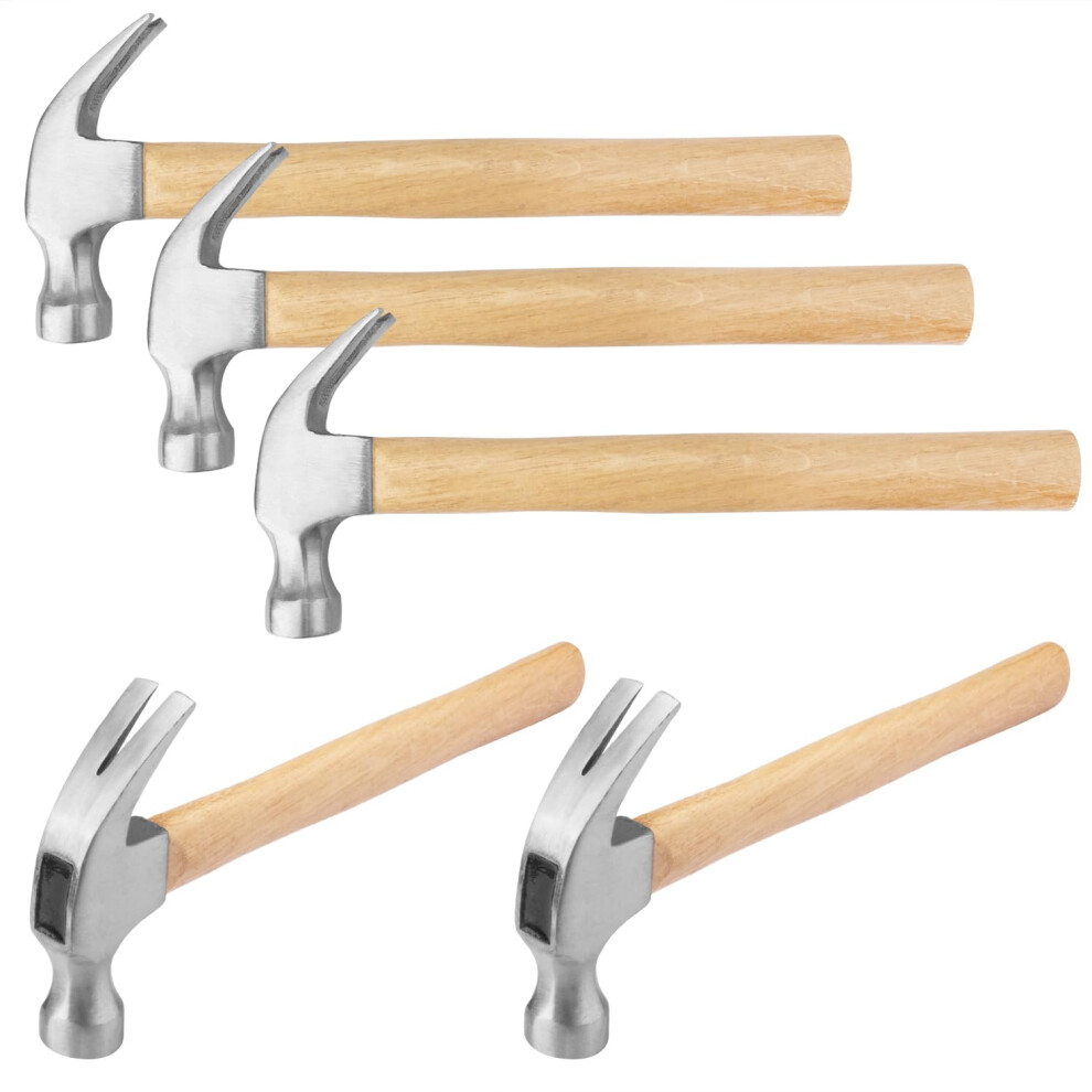 26 OZ Claw Hammer 5 Pack with Wood Handle for Woodworking, Repair, Nailing, Ideal Gift for Husband, Dad, Friends-image-OPC-PJK88MF-NEW