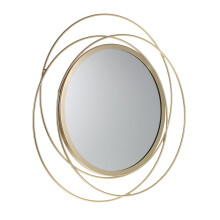 Round Iron Wall-Mounted Mirror 24 Inch Boho Decorative Hanging Mirror for Dorm Room and Home Decor